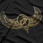Egyptian Eye of Ra Sun Ankh & Wings Symbolism T-Shirt