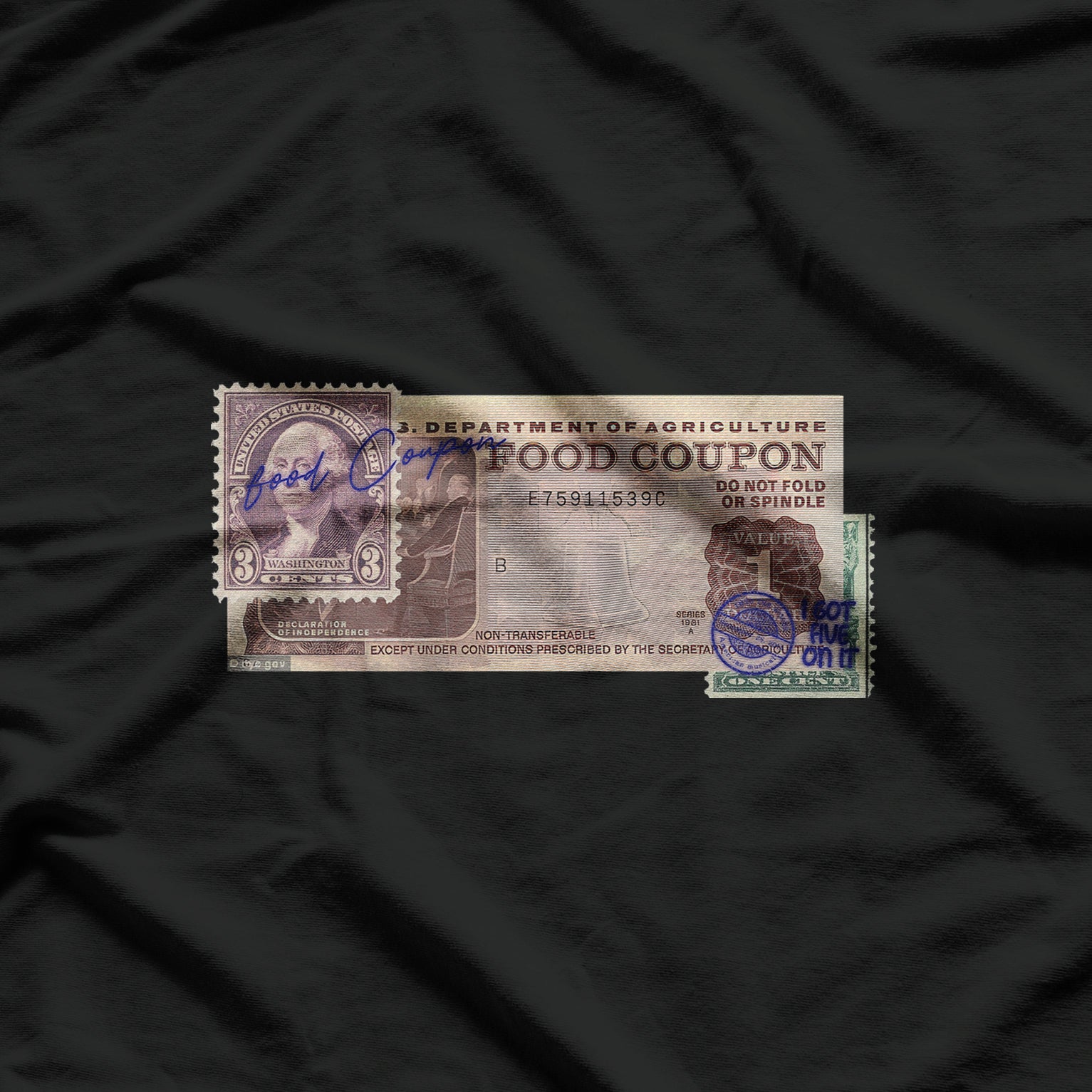 Food Stamp Funny Foodstamps Tees 90s T-Shirt