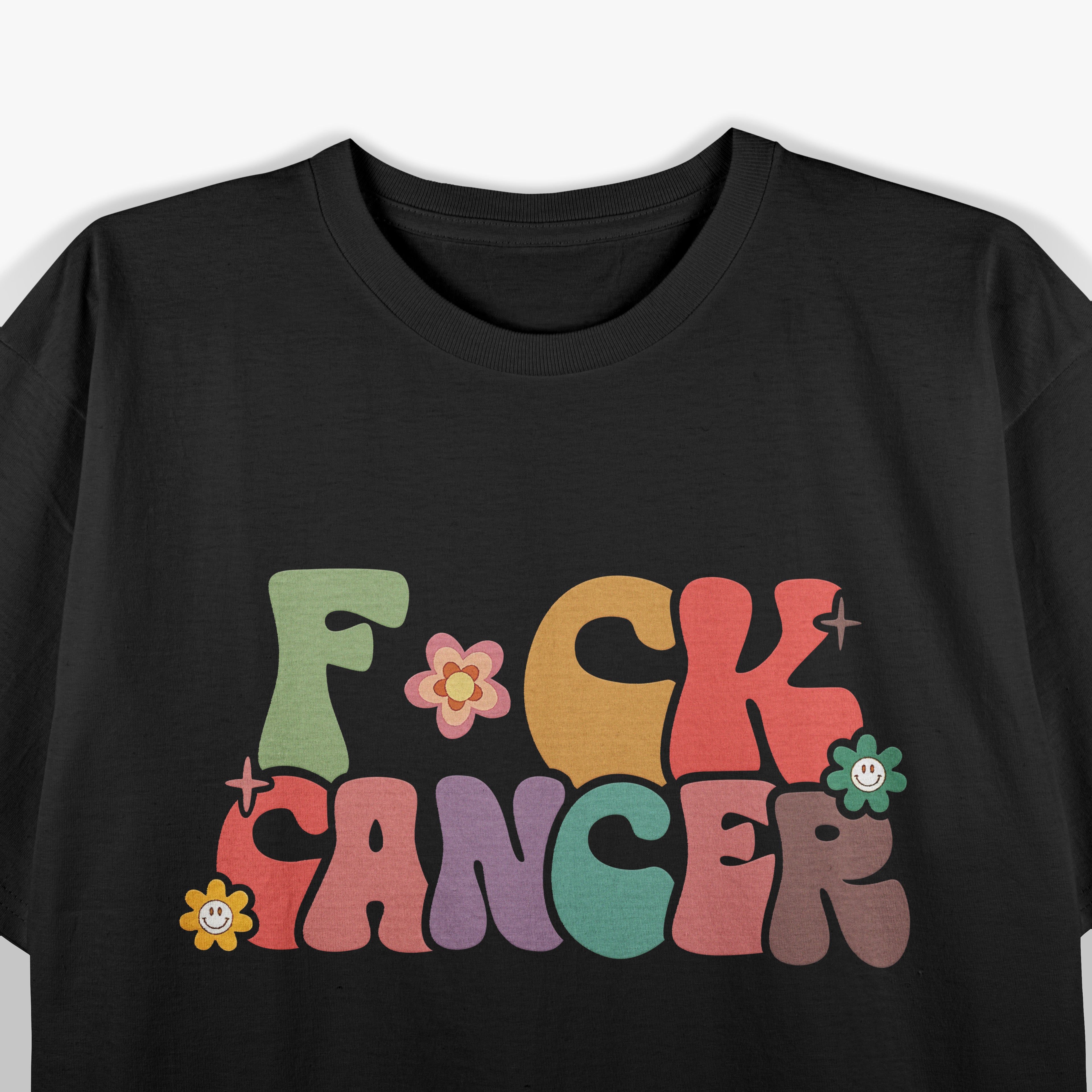 F Ck Cancer Groovy Retro T-Shirt
