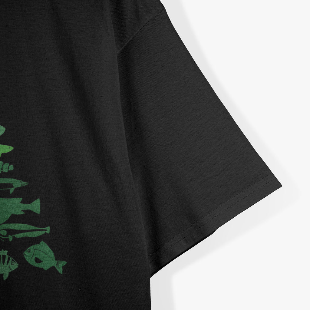 Fish Christmas Tree Merry Fishmas Funny Christmas Fisherman T-Shirt