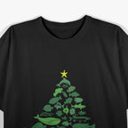 Fish Christmas Tree Merry Fishmas Funny Christmas Fisherman T-Shirt