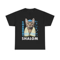 Funny Jewish Shabbat Shalom Cute Cat With Kippah T-Shirt