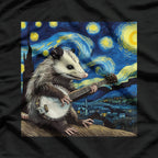 Starry Night Opossum Playing Banjo T-Shirt