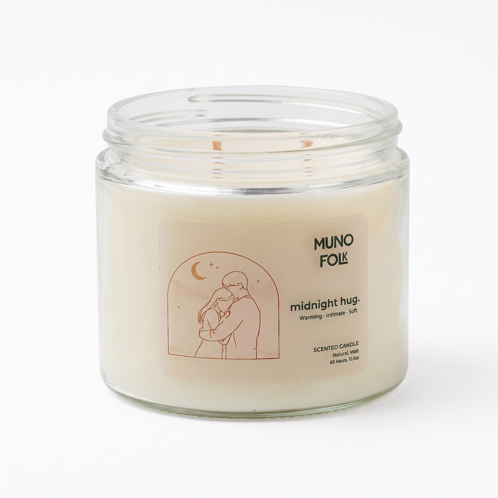Muno Folk Midnight Hug Scented Candle 300g – Natural Soy Wax Long-Lasting Home Fragrance