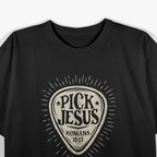 Guitar Pick Jesus Christian Music Guitarist Pastor Retro T-Shirt