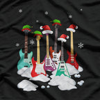 Guitar Santa Hat Christmas Tree Great Gift T-Shirt