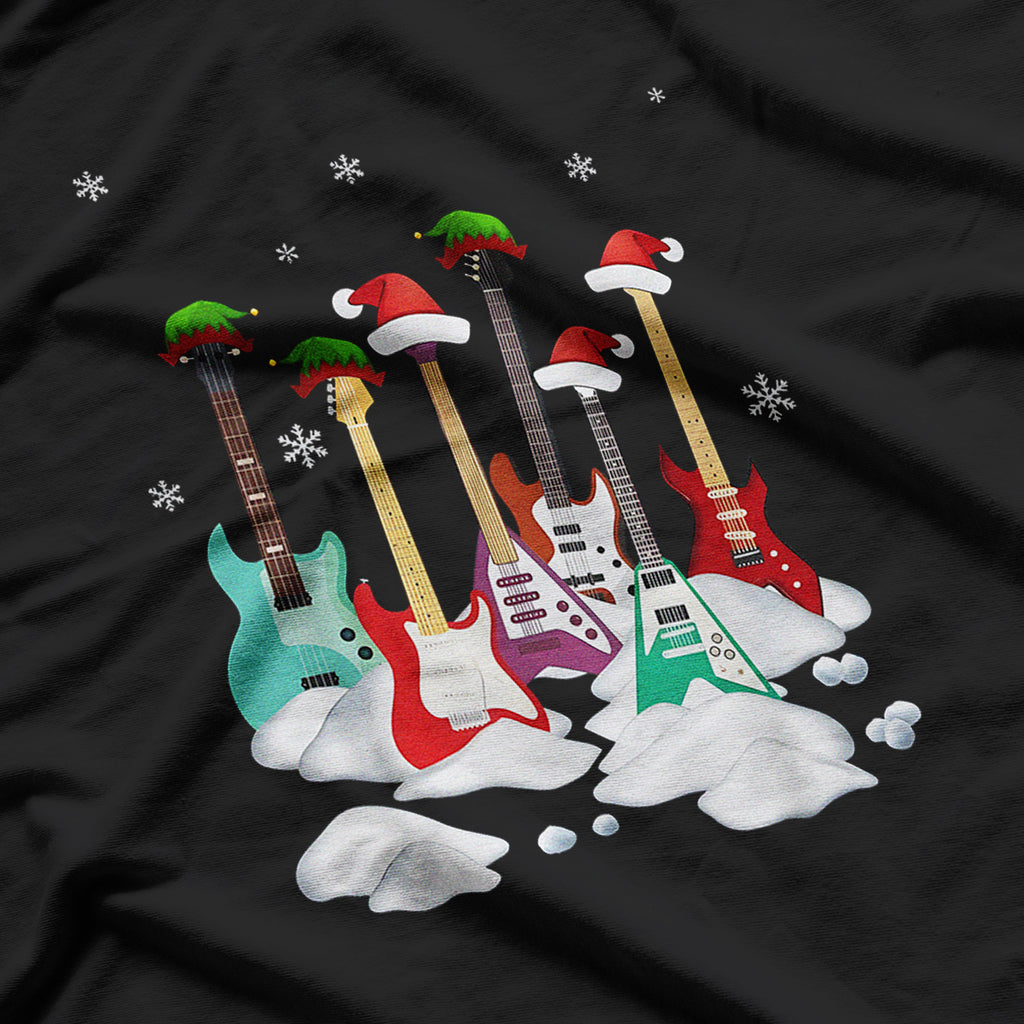Guitar Santa Hat Christmas Tree Great Gift T-Shirt