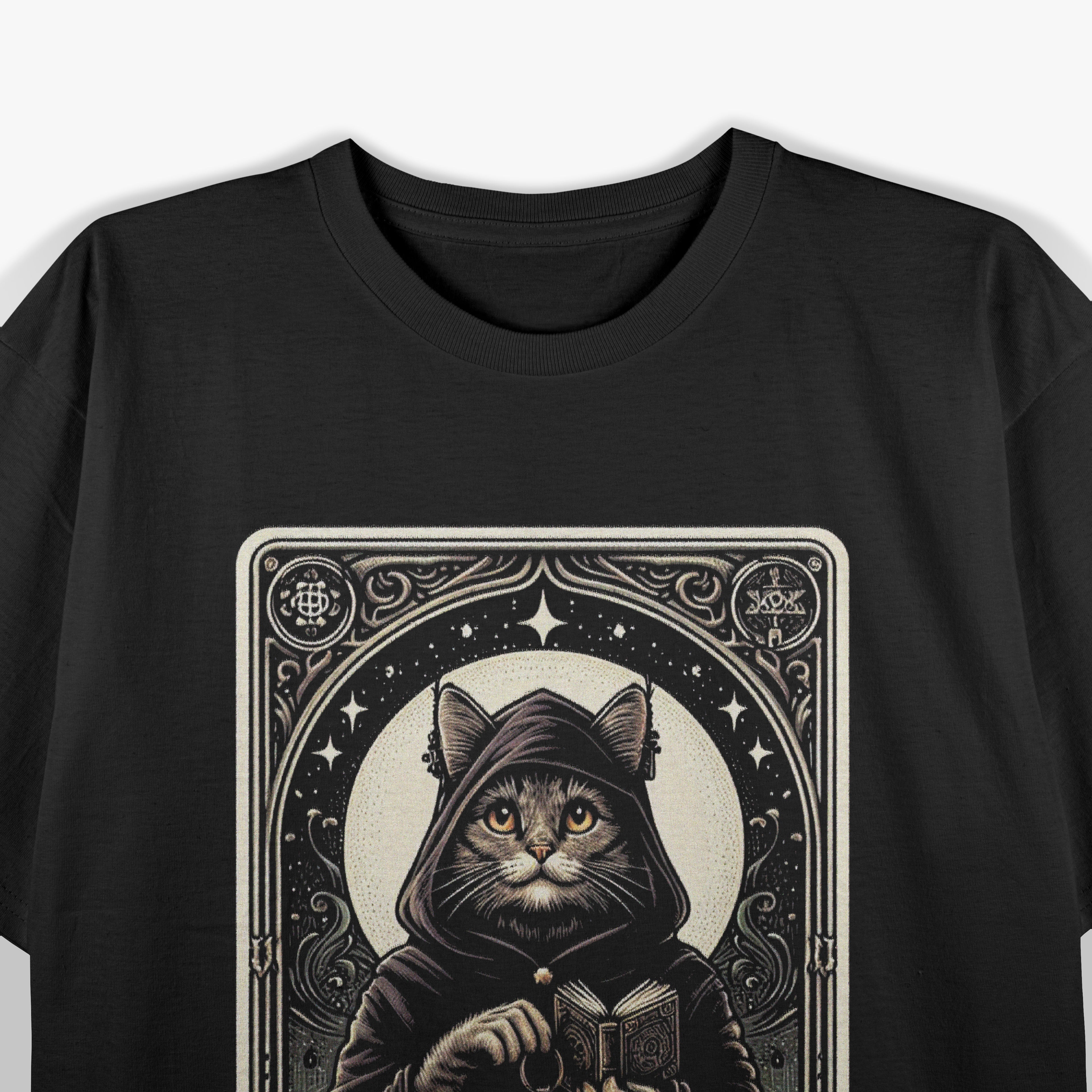 The Hermit Cat Tarot Card Enigmatic Feline T-Shirt
