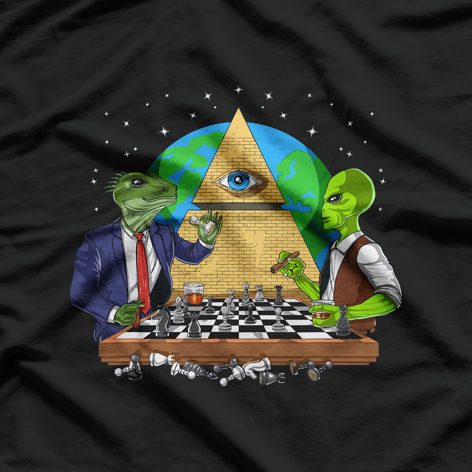 Alien Illuminati Conspiracy Theory All Seeing Eye Aliens T-Shirt