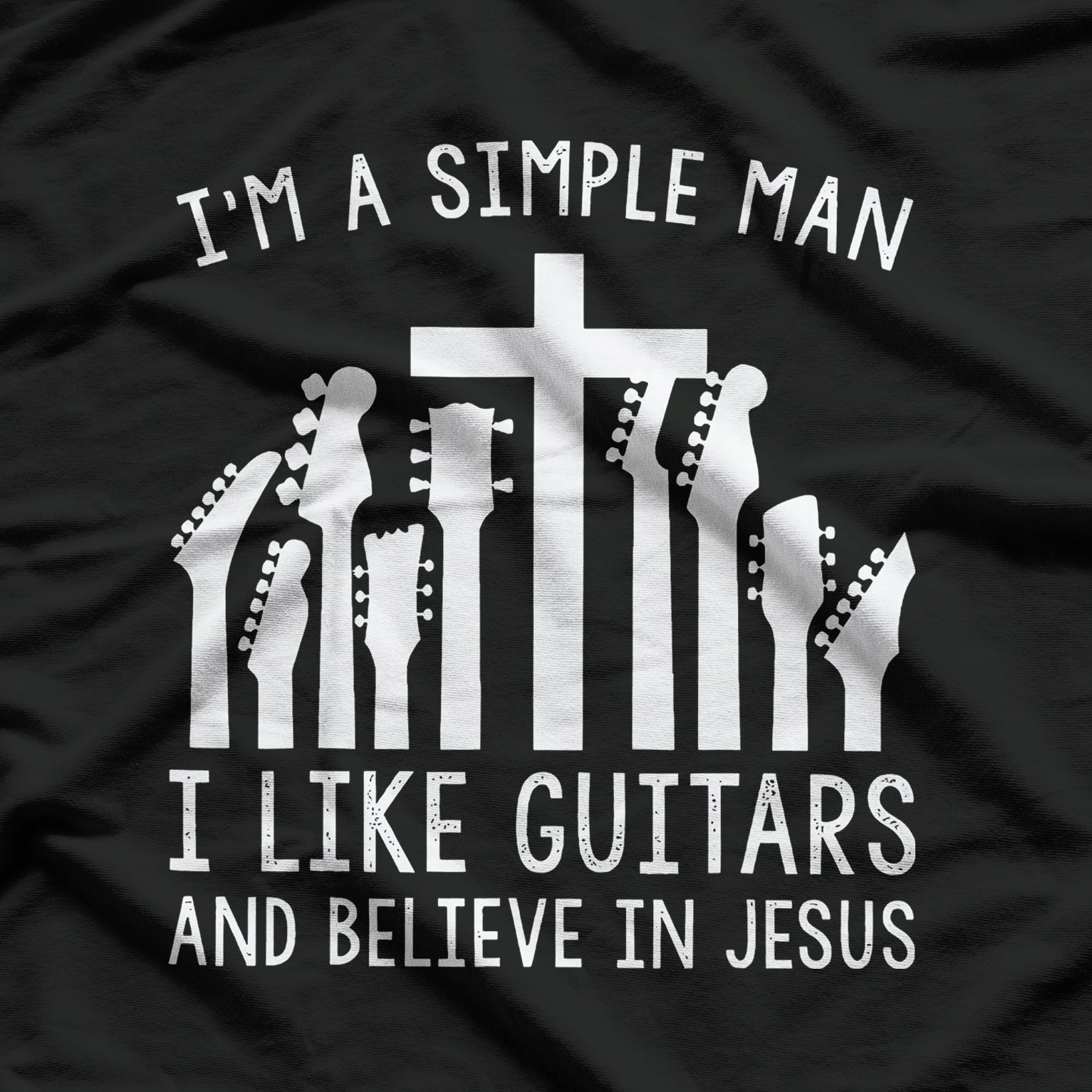 I'm A Simple Man I Like Guitars Musician T-Shirt
