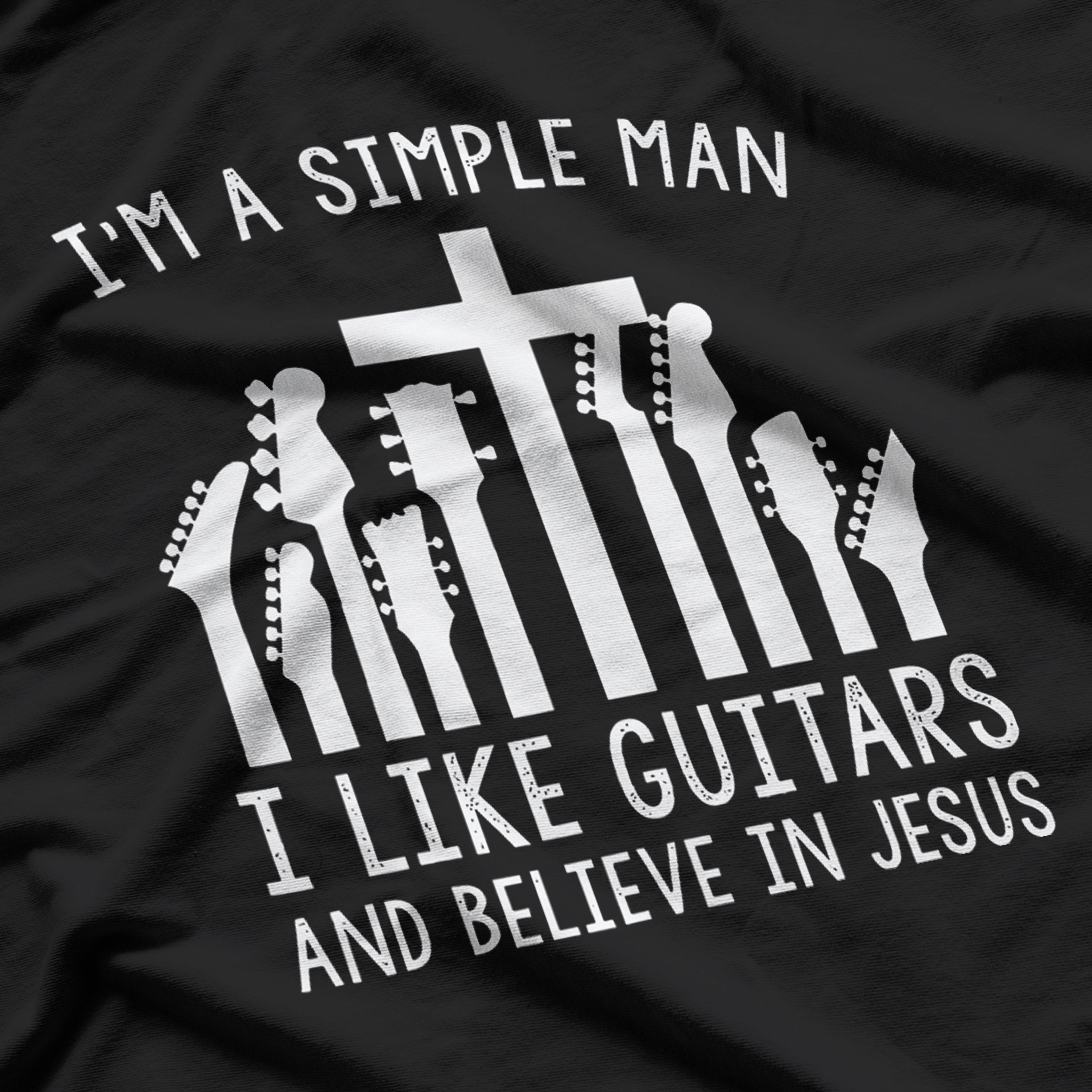 I'm A Simple Man I Like Guitars Musician T-Shirt