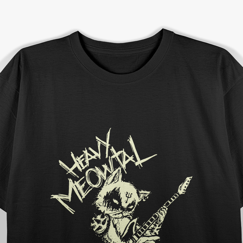 Meowtal - Cat Playing Guitar Like a Rock Star T-Shirt