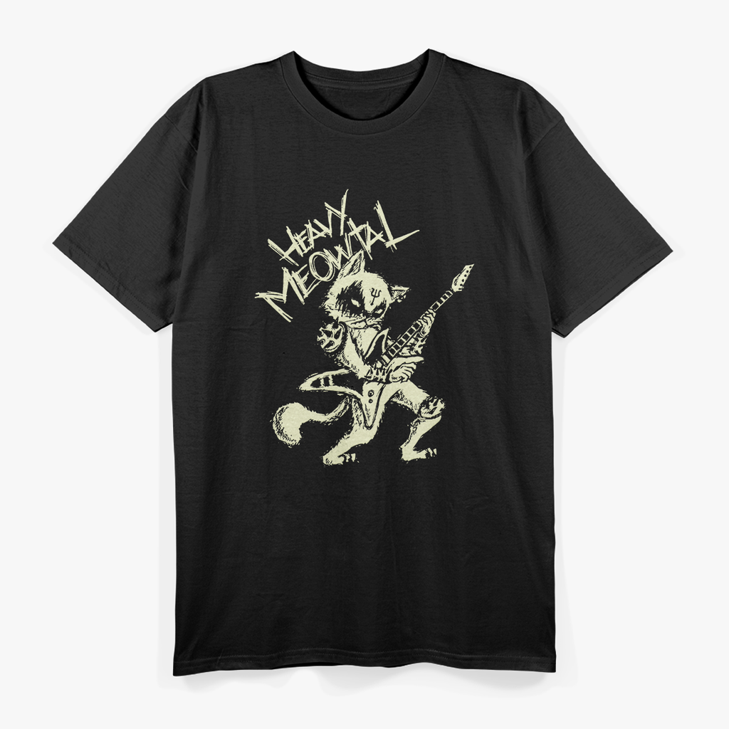 Meowtal - Cat Playing Guitar Like a Rock Star T-Shirt