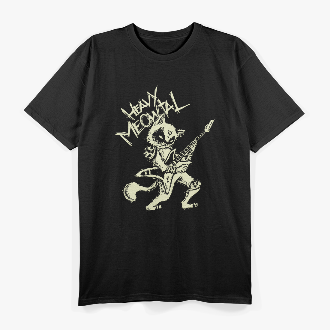 Meowtal - Cat Playing Guitar Like a Rock Star T-Shirt