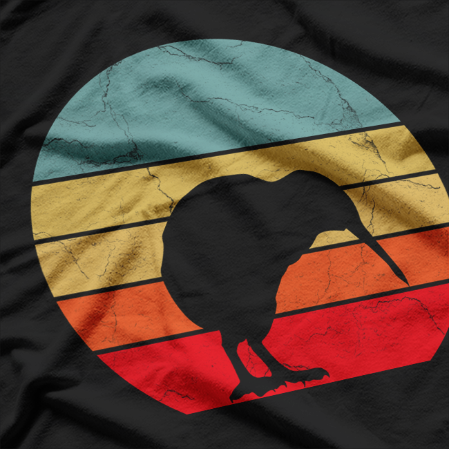 Kiwi Bird Retro Vintage Sunset Animal Lover T-Shirt