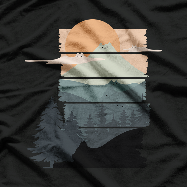 Landscat Funny Cat Nature Adventure Aesthetic T-Shirt