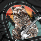 Bear Playing Guitar Funny Vintage Music Lover T-Shirt