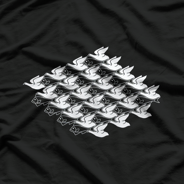 Fish Swan Lake Optical Illusion Artistic Design T-Shirt