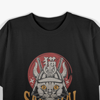 Samurai Cat Warrior Japanese Art Retro Vintage T-Shirt
