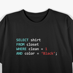 Programmer SQL Query - Geek Database Coding Clear Closet T-Shirt