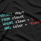 Programmer SQL Query - Geek Database Coding Clear Closet T-Shirt