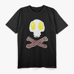 Bacon and Egg Skull Crossbones - A Deadly Delicious Breakfast T-Shirt