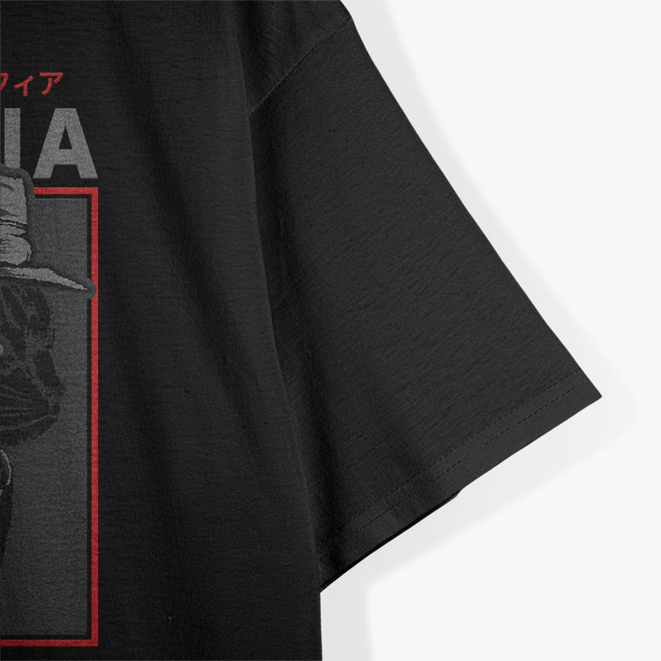 Vintage Mafia Fish Cat Retro Gangster Animal Art T-Shirt