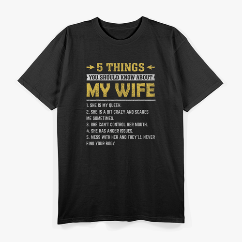 5 Things You Should Know About My Wife Funny Husband T-Shirt