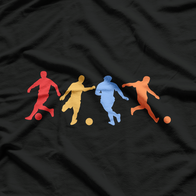 Retro Vintage Colors Soccer Players T-Shirt