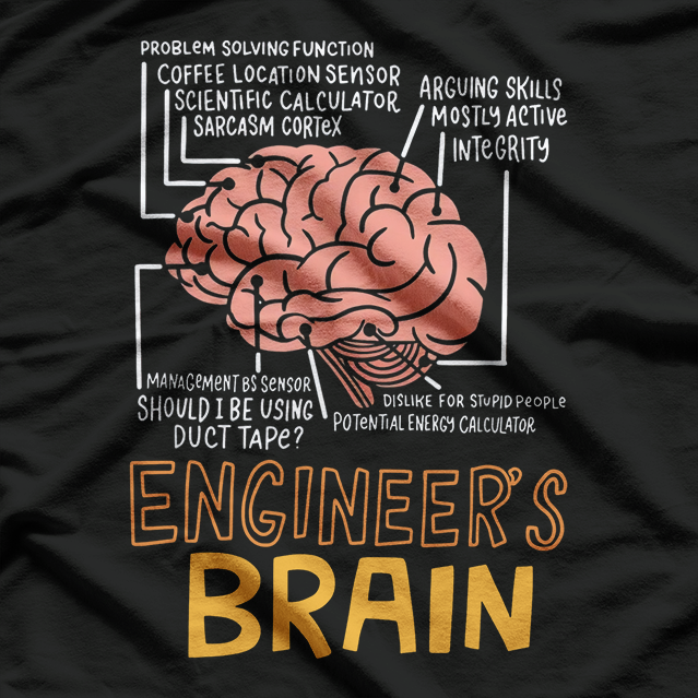 Funny Engineer,s Braiin, Engineering Technician T-Shirt