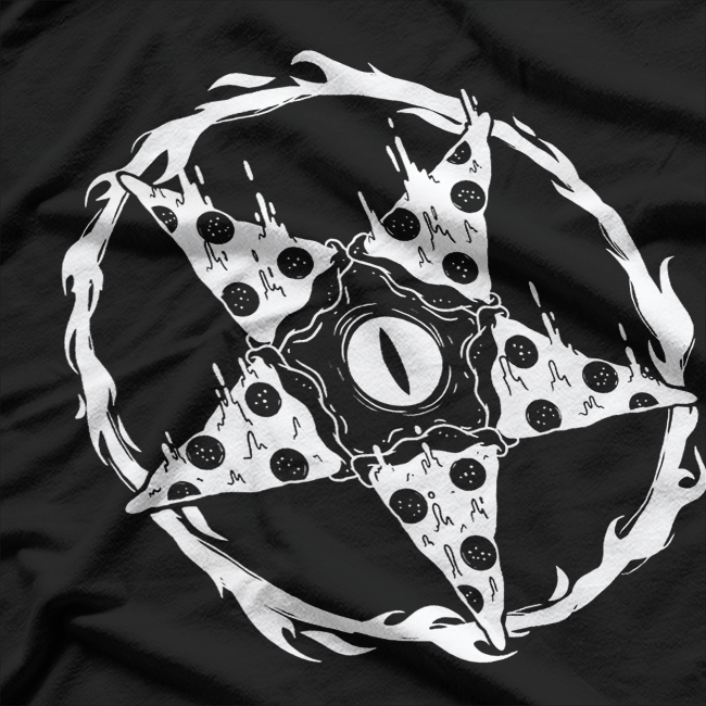 Blackcraft Pizzagram - Pizza Sigil Baphomet Pentagram T-Shirt