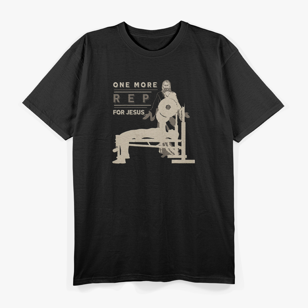 One More Rep for Jesus Bench Press Christian Gym T-Shirt