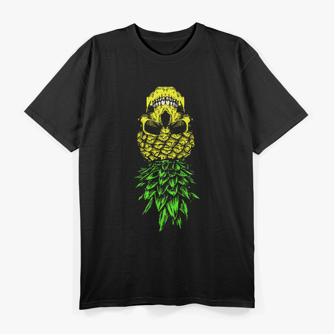Retro Upside Down Pineapple Skull T-Shirt