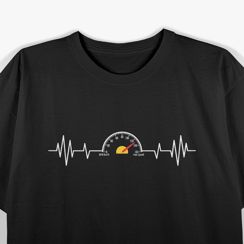 Car Speedometer Auto Mechanic Guys Heartbeat T-Shirt