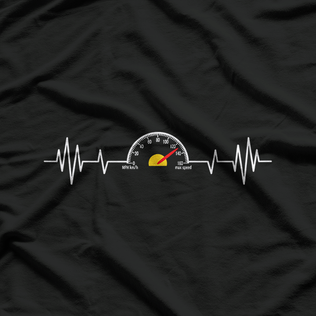 Car Speedometer Auto Mechanic Guys Heartbeat T-Shirt
