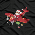 Christmas Santa Pilot – Flying Airplane Holiday Design T-Shirt