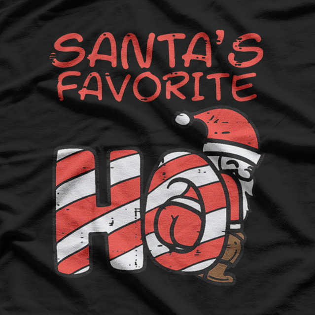 Santa's Favorite Funny Naughty Xmas Holiday Humor T-Shirt