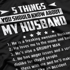 5 Things You Should Know About My Husband Funny T-Shirt