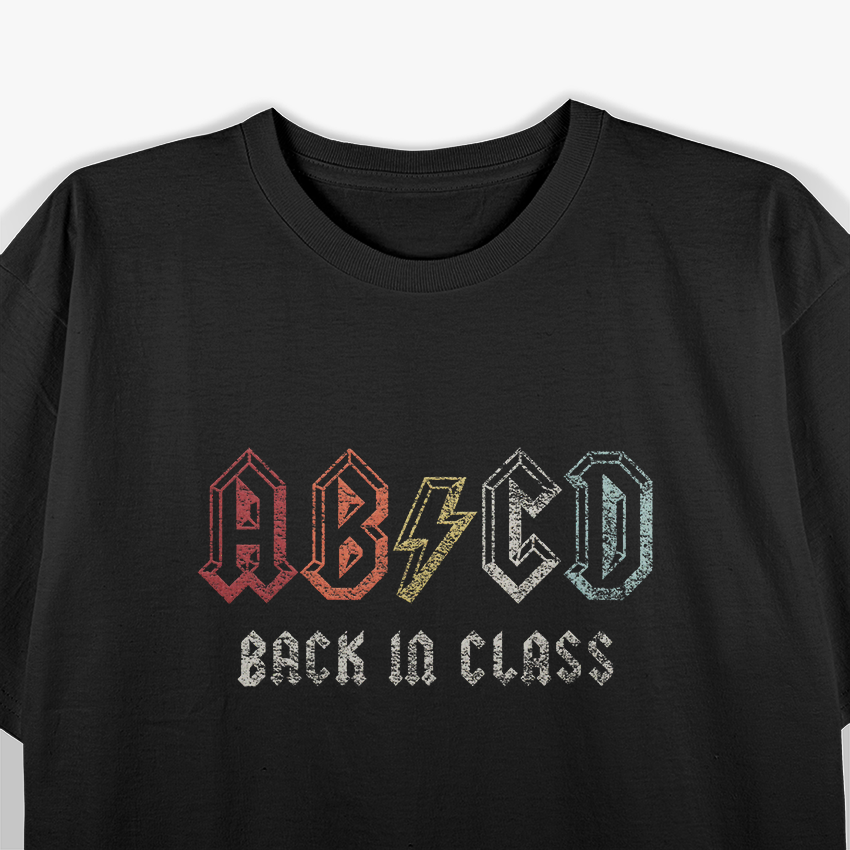 Retro ABCD Alphabet Back to School 80s 90s Nostalgic Teacher T-Shirt