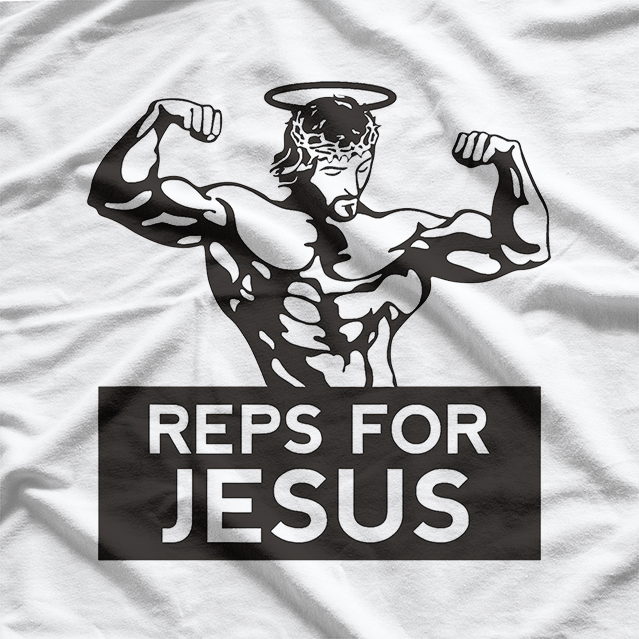 Reps For Jesus Gym Workout Faith Fitness Motivational T-Shirt