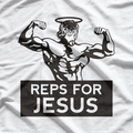 Reps For Jesus Gym Workout Faith Fitness Motivational T-Shirt