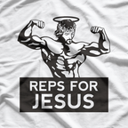 Reps For Jesus Gym Workout Faith Fitness Motivational T-Shirt