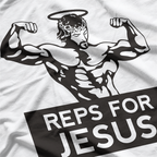 Reps For Jesus Gym Workout Faith Fitness Motivational T-Shirt