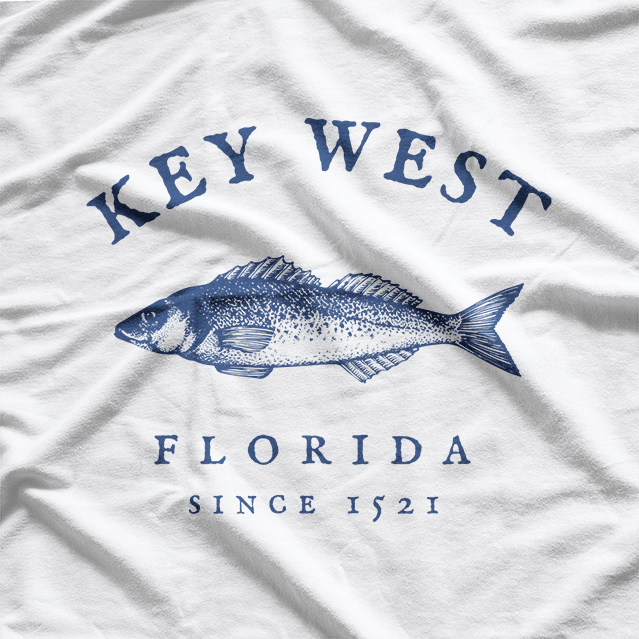 Key West Florida Vintage Fishing Fisherman Ocean Lover T-Shirt