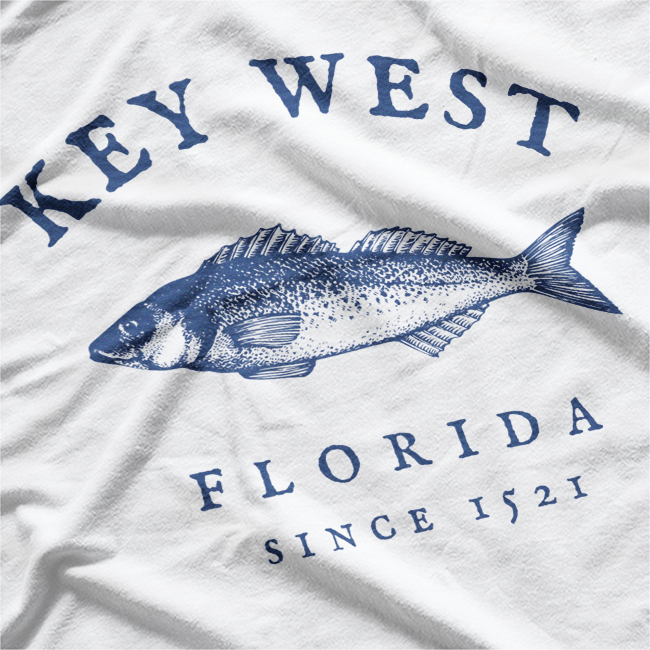 Key West Florida Vintage Fishing Fisherman Ocean Lover T-Shirt
