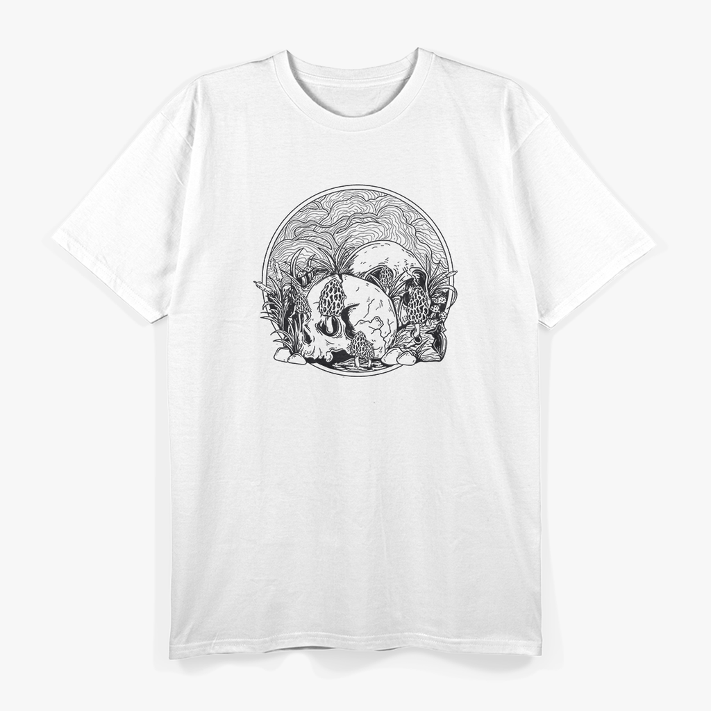 Skull with Morel Mushrooms - Hunting & Mycology T-Shirt