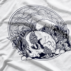 Skull with Morel Mushrooms - Hunting & Mycology T-Shirt