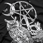 Wiccan Witch: Owl, Candle, Moon, Skull, Pentacle T-Shirt