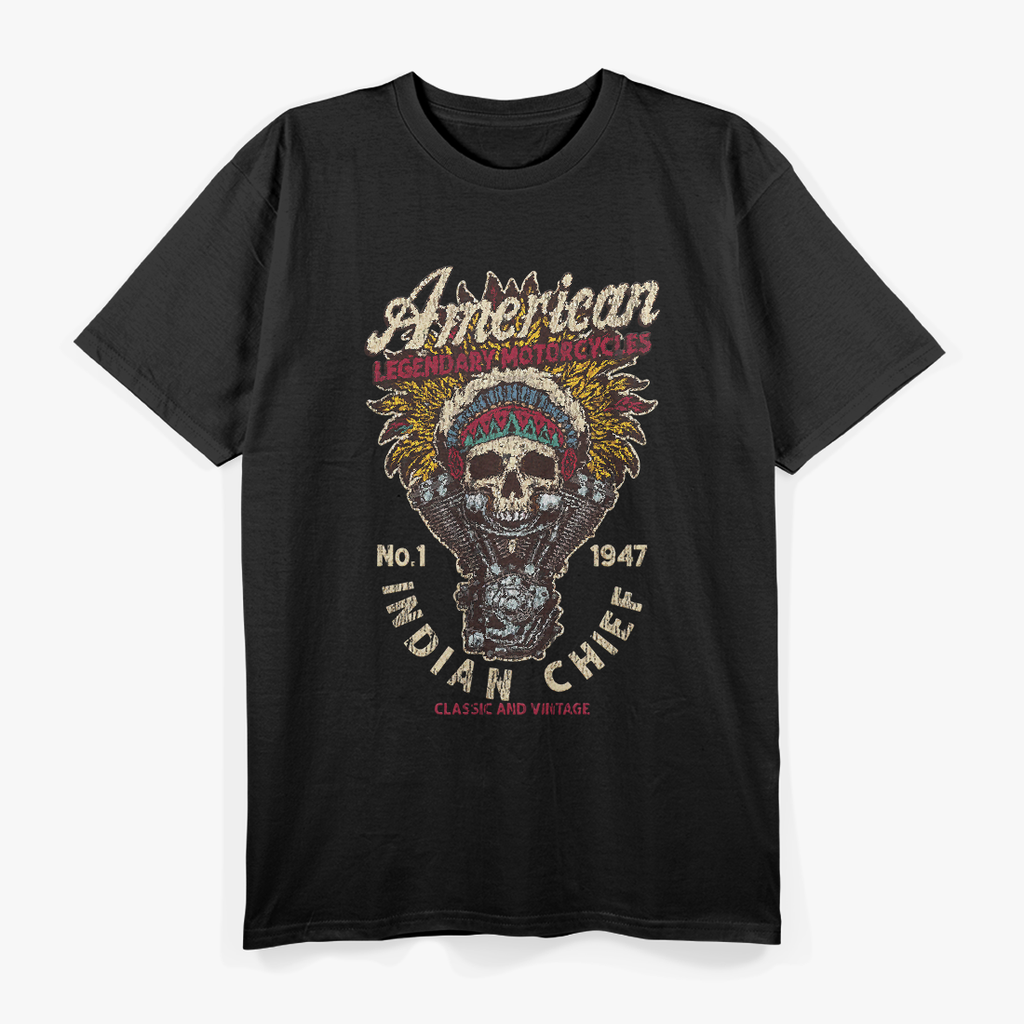 Retro Vintage American Motorcycle Indian Native Heritage Ride T-Shirt