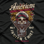 Retro Vintage American Motorcycle Indian Native Heritage Ride T-Shirt